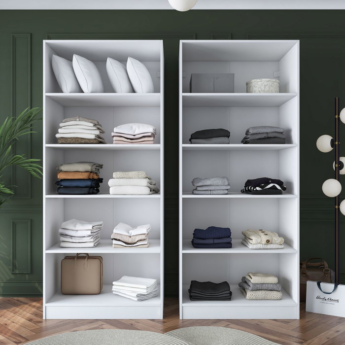 Hanah Home Armario Blanco con Estanterías Hanah Home Armario Blanco con Estanterías